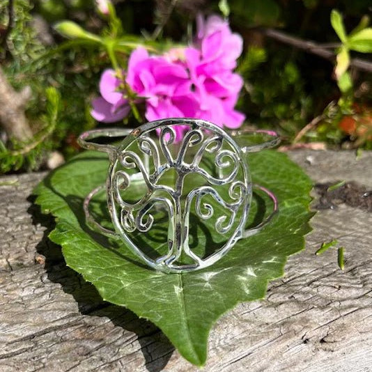 Silver Tree of Life Open Bangle - The Celtic Gift Store - bracelets