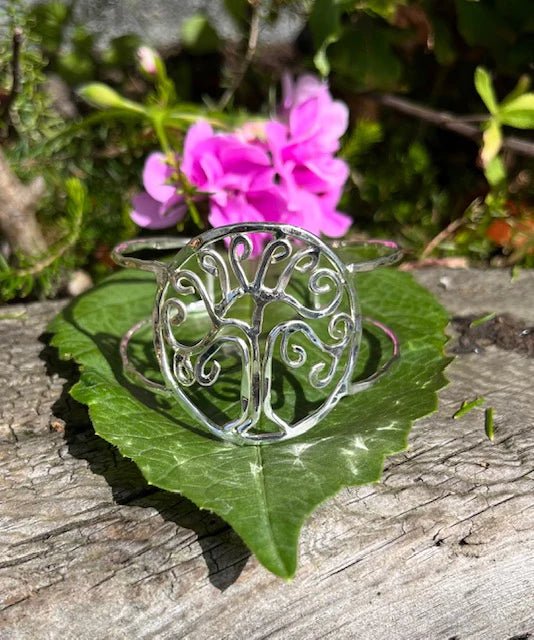 Silver Tree of Life Open Bangle - The Celtic Gift Store - bracelets