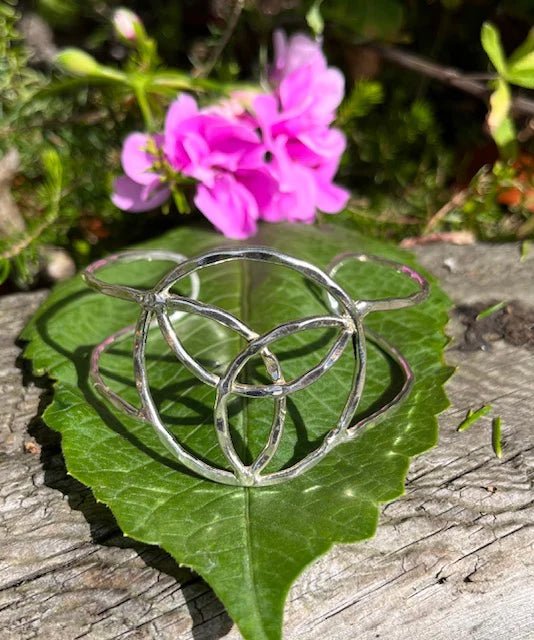 Silver Trinity Knot Open Bangle - The Celtic Gift Store - bracelets