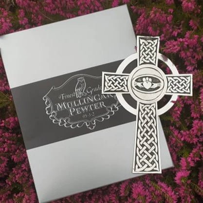 Small Claddagh Pewter Cross - The Celtic Gift Store - 
