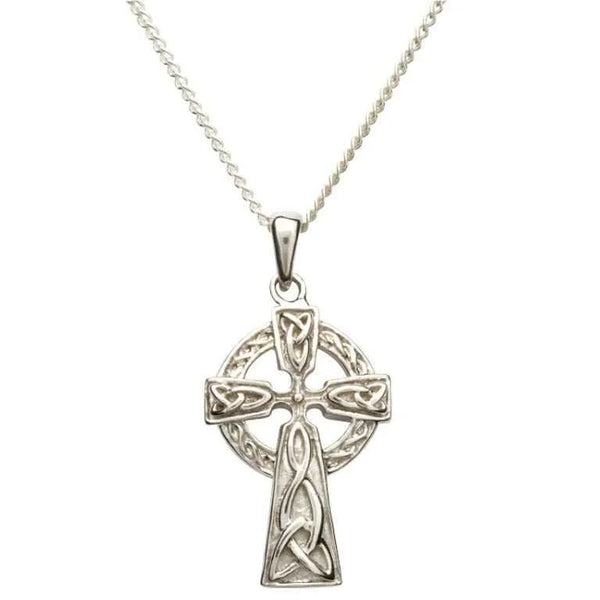 Sterling Silver Double Sided Celtic Cross Necklace