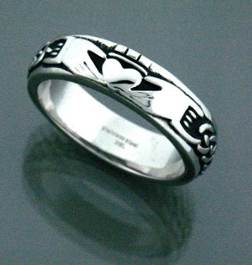 Stainless Steel Claddagh Celtic Knot Band - The Celtic Gift Store - 