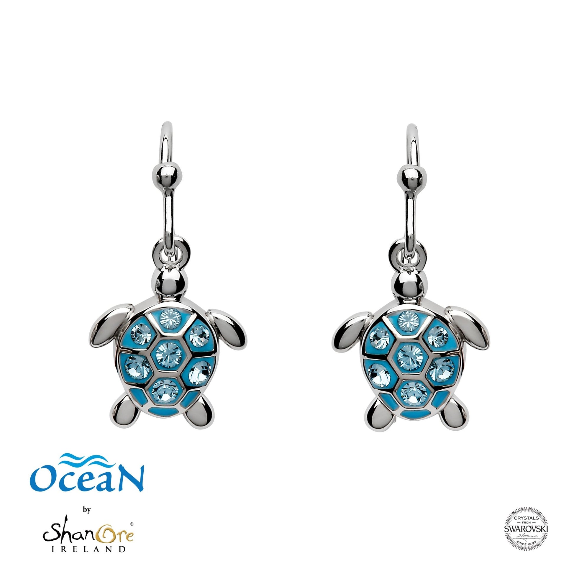 Sterling Silver Blue Turtle Earrings - The Celtic Gift Store - Jewelry