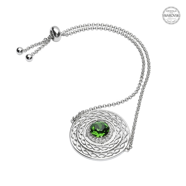 Sterling Silver Crystal Adorned Celtic Knot Halo Bracelet - The Celtic Gift Store - bracelets