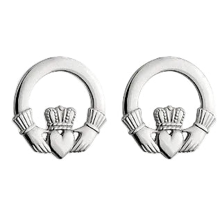 Sterling Silver Petite Claddagh Stud Earrings - The Celtic Gift Store - Earrings