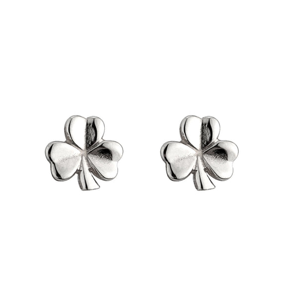 Sterling Silver Shamrock Stud Earrings - The Celtic Gift Store - Earrings