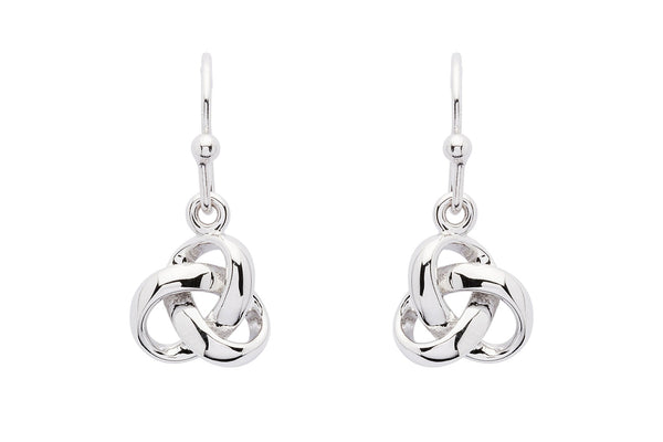 Sterling Silver Trinity Knot Modern Drop Earrings - The Celtic Gift Store - Earrings