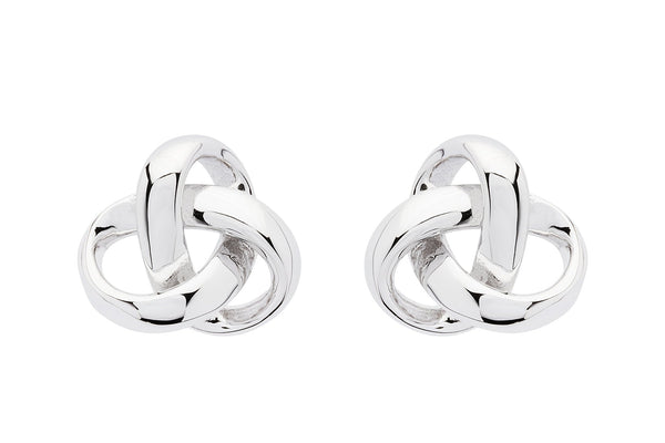 Sterling Silver Trinity Knot Modern Stud Earrings - The Celtic Gift Store - Earrings