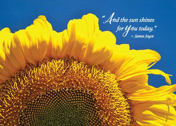 Sunflower Birthday Card - James Joyce Quote - The Celtic Gift Store - Gift