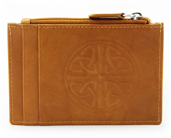 Celtic Knot Leather Wallet- Antique Saddle