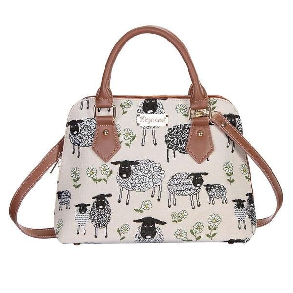 Tapestry Convertible Bag - White Sheep and Daisy - The Celtic Gift Store - Handbags
