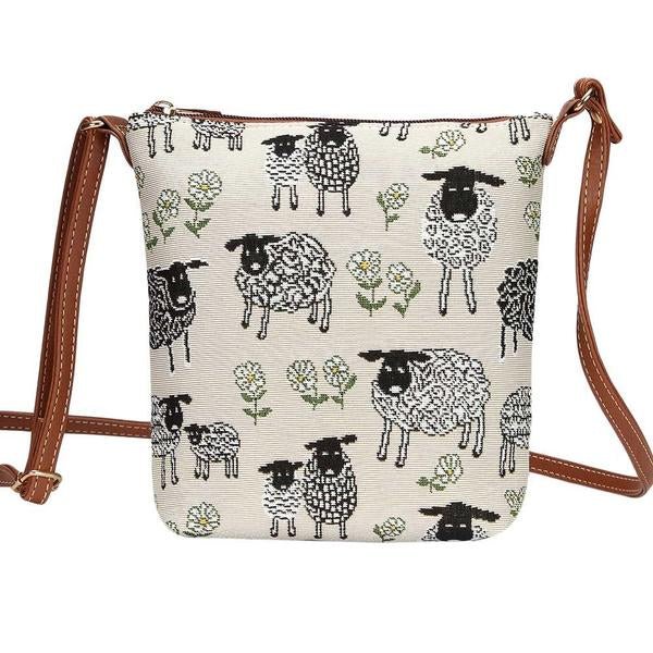 Tapestry Sling Bag - Sheep and Daisy White - The Celtic Gift Store - Handbags