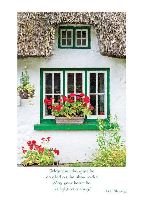 Thatched Irish Cottage Birthday Card - Irish Blessing - The Celtic Gift Store - Gift