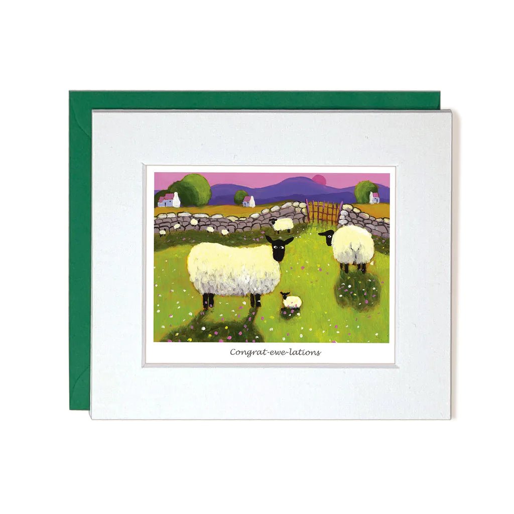 Thomas Joseph "Congrat - ewe - lations" Mini Card - The Celtic Gift Store - 