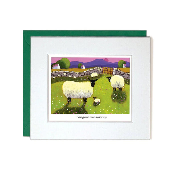 Thomas Joseph "Congrat - ewe - lations" Mini Card - The Celtic Gift Store - 