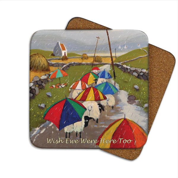 Thomas Joseph " Wish Ewe Were Here Too" Coaster - The Celtic Gift Store - 