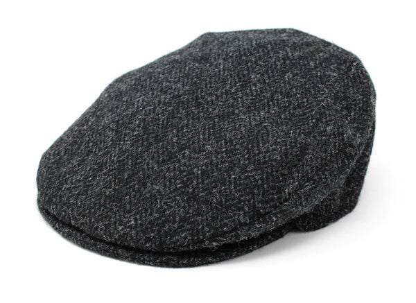 Hanna Hats Tweed Donegal Touring Cap- Black