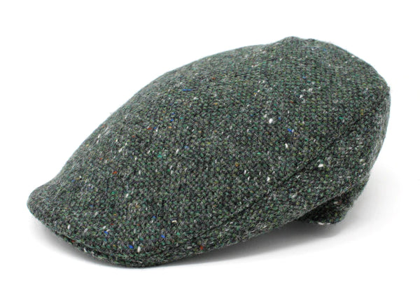 Hanna Hats Tweed Donegal Touring Cap- Green