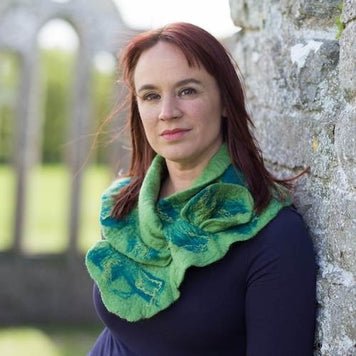 Valentia Ruffle Scarf Green - The Celtic Gift Store - Scarves & Shawls