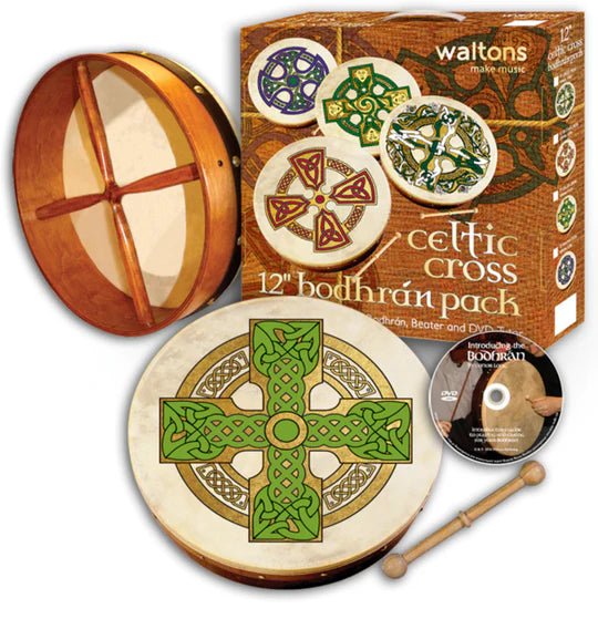 Waltons 12'' Bodhrán Pack - Cross - The Celtic Gift Store - Toys & Games