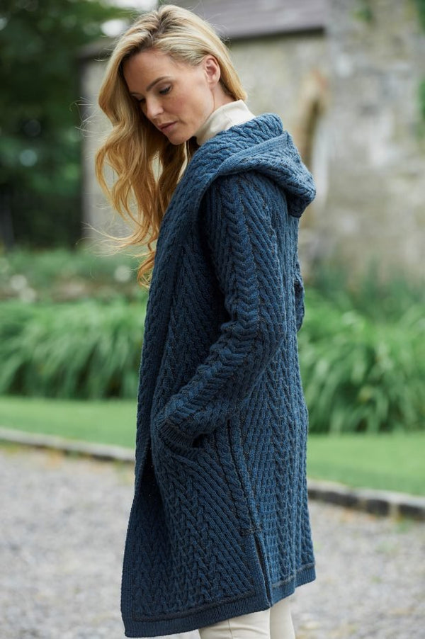 West End Herringbone Shawl - Mallard Blue - The Celtic Gift Store - 